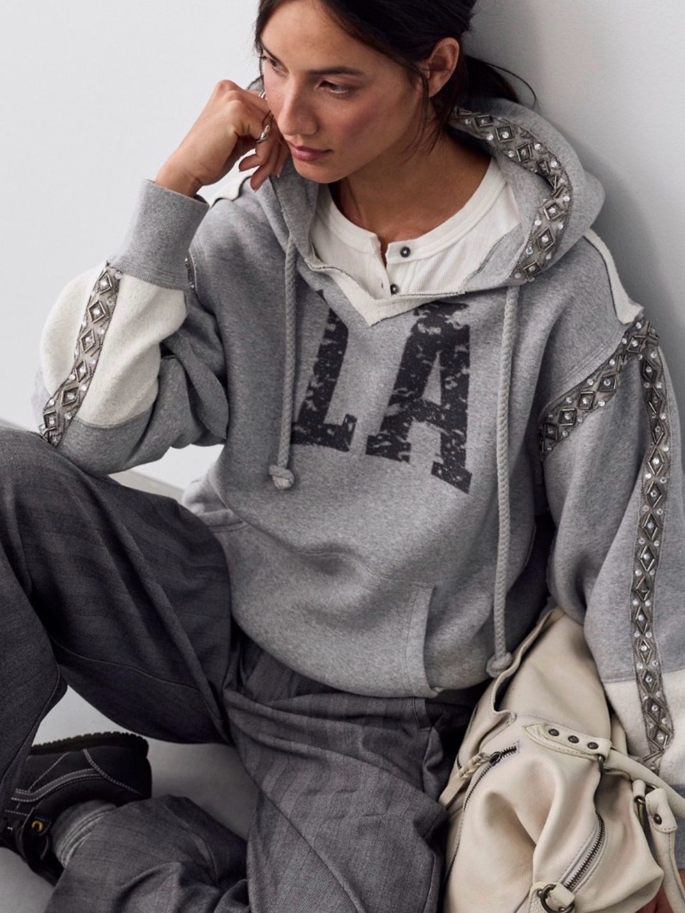 Free People We The Free Midnight Sparkle Hoodie NWT SZ M MSRP $228